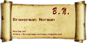Braverman Norman névjegykártya
